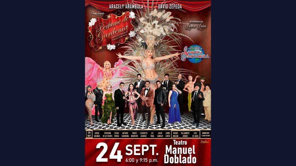Cartel de la obra de teatro Perfume de Gardenia en León