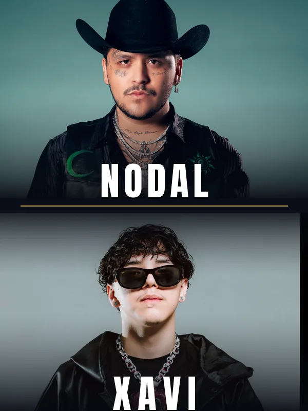 Nodal y Xavi en concierto en el Festival del Globo León 2026, domingo 15 de noviembre en el Parque Metropolitano de León, Guanajuato.