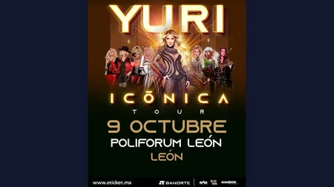 Yuri presentando su Icónica Tour en el Poliforum León.