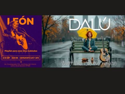 Concierto acústico de Dalú Playlist para esos días nublados en Contrapunto Café y Arte León GTO