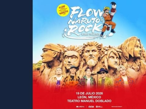 Cartel de Flow en León en Teatro Manuel Doblado León GTO
