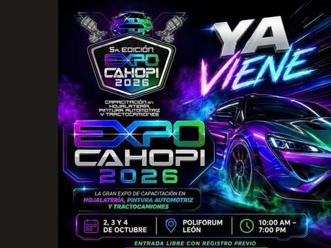 Expo CAHOPI de hojalatería y pintura automotriz en el Poliforum de León GTO