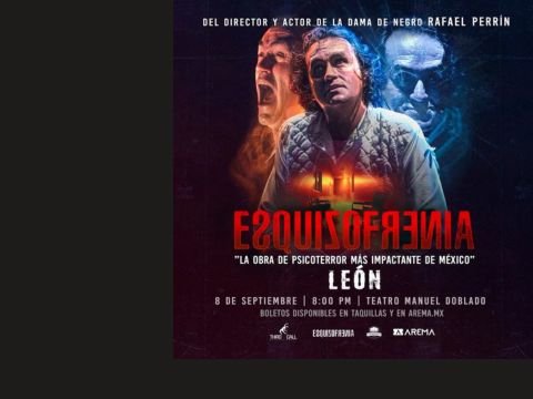 Obra de teatro Esquizofrenia con Rafael Perrín en el Teatro Manuel Doblado de León GTO