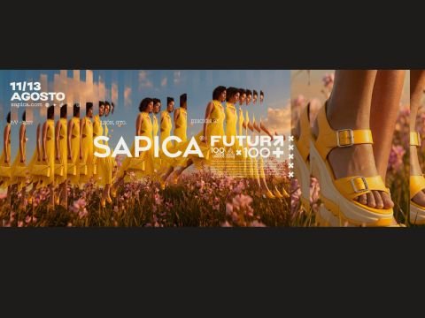 Cartel Exposición de calzado SAPICA 95 en Poliforum León GTO
